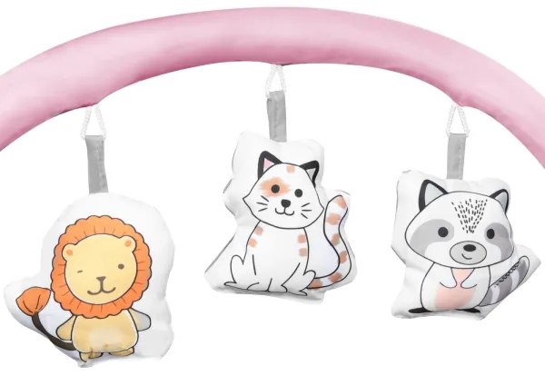 Lionelo - Cestovná postieľka FLOWER Flamingo