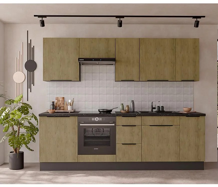 Kuchynská linka Cremona ANT 260 cm bez kuchynskej dosky