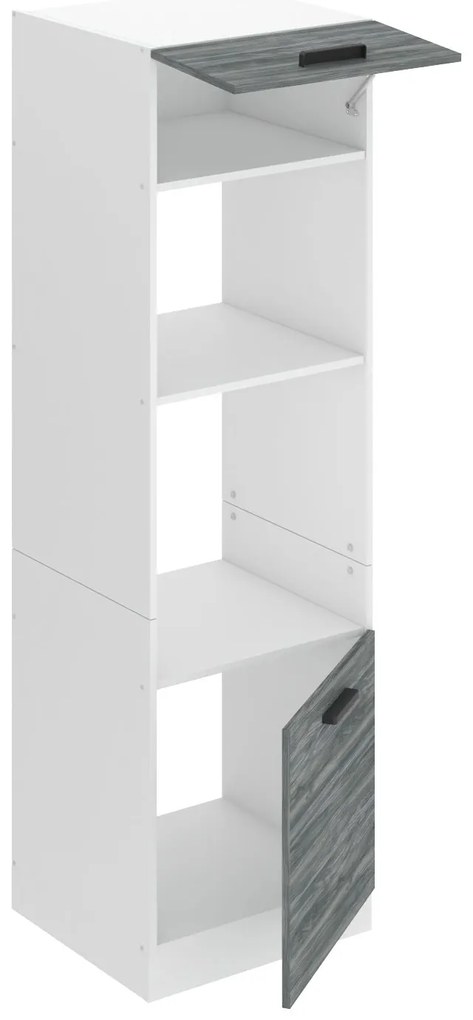 Vysoká kuchynská skrinka Belini Premium Full Version pre vstavanú rúru 60 cm šedý antracit Glamour Wood