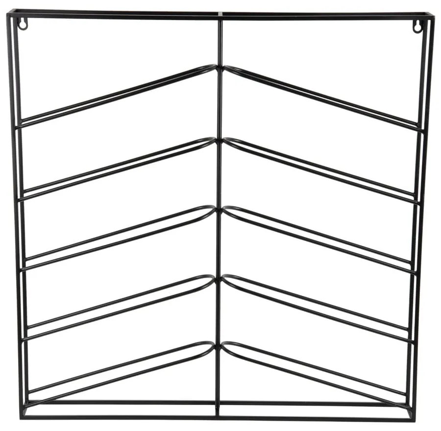 Čierny nástenný kovový regál na víno počet fliaš 10 67x66x7,5 cm Cuadro – PT LIVING