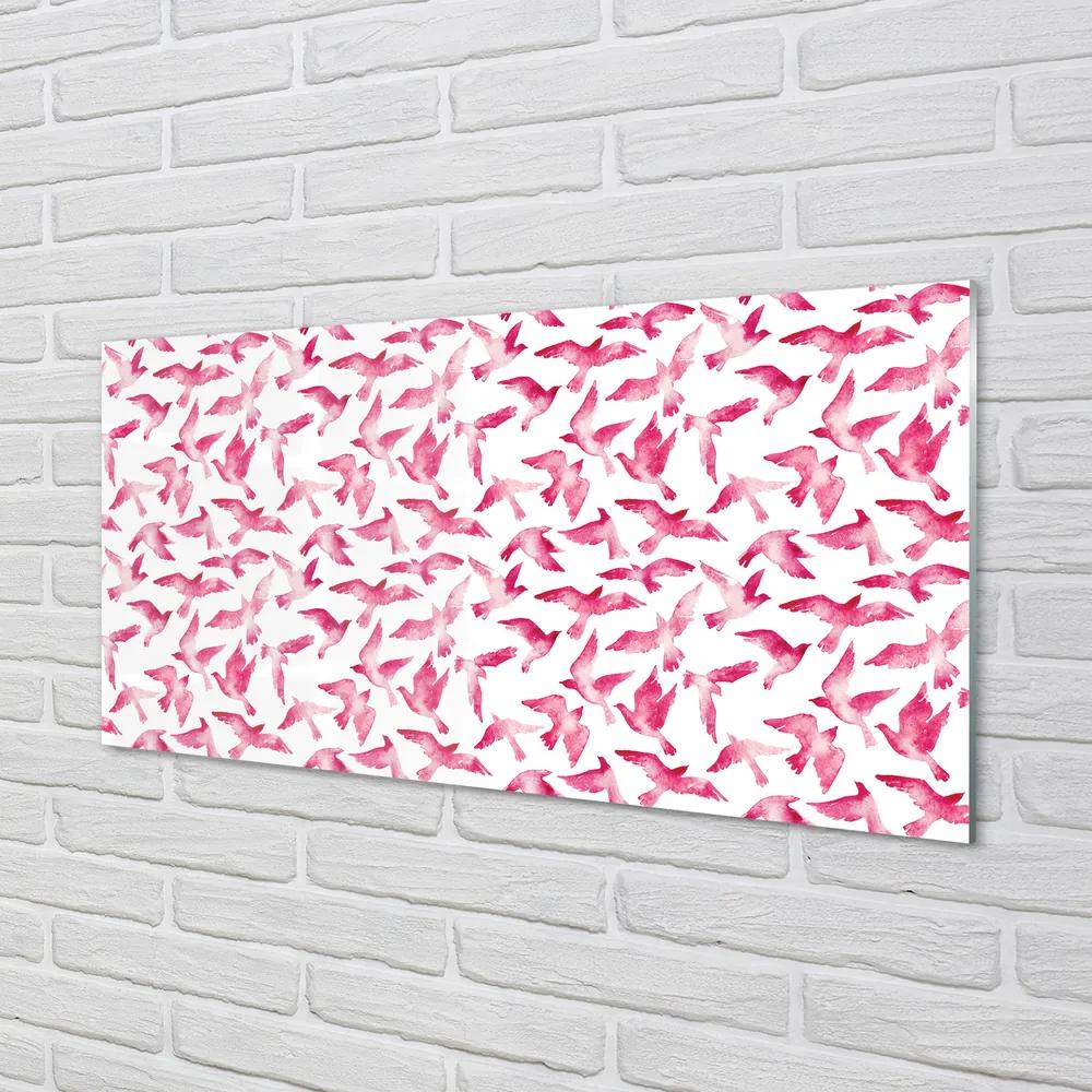 Obraz na akrylátovom skle Ružové vtáky 140x70 cm