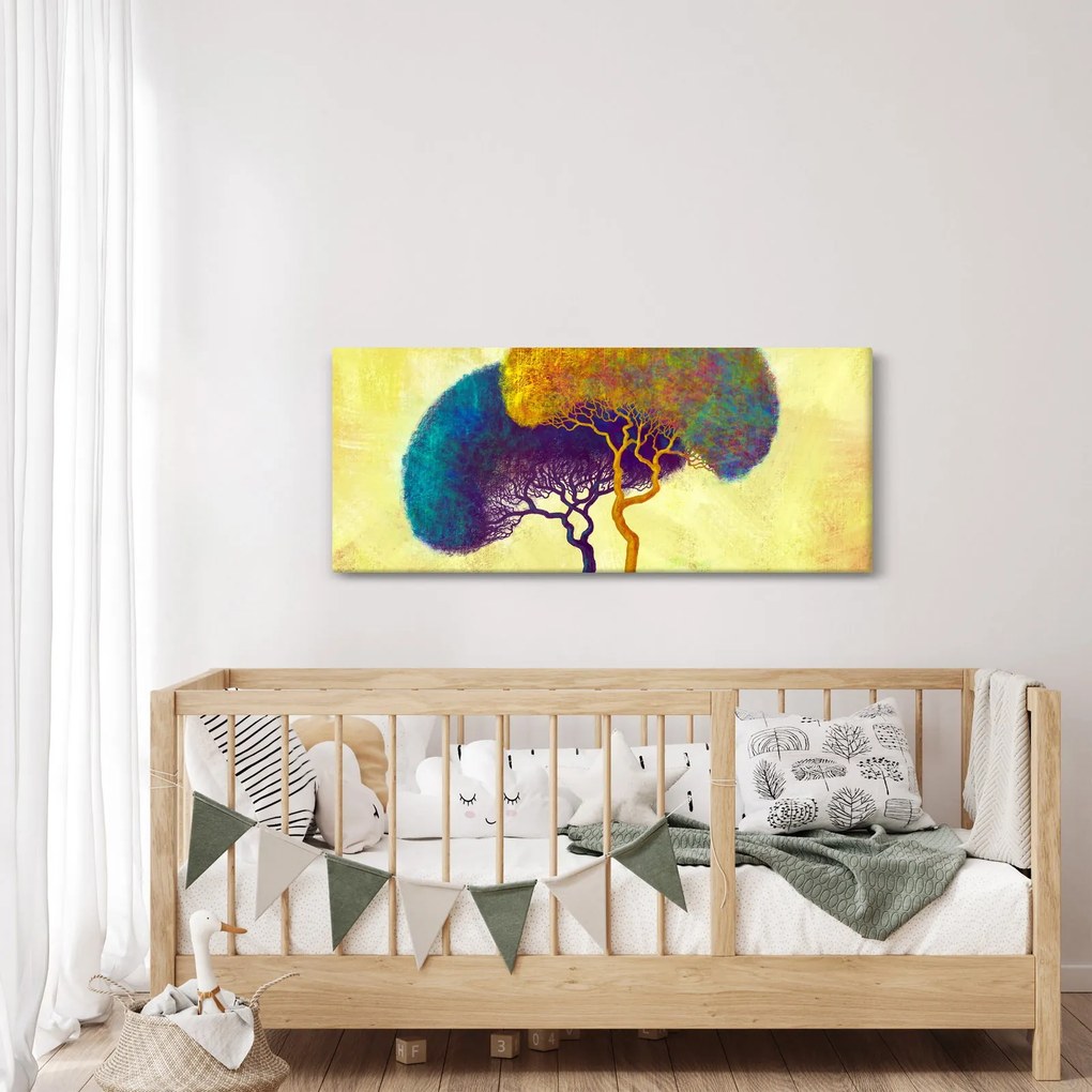 Obraz - Stromy na kopci (120x50 cm)