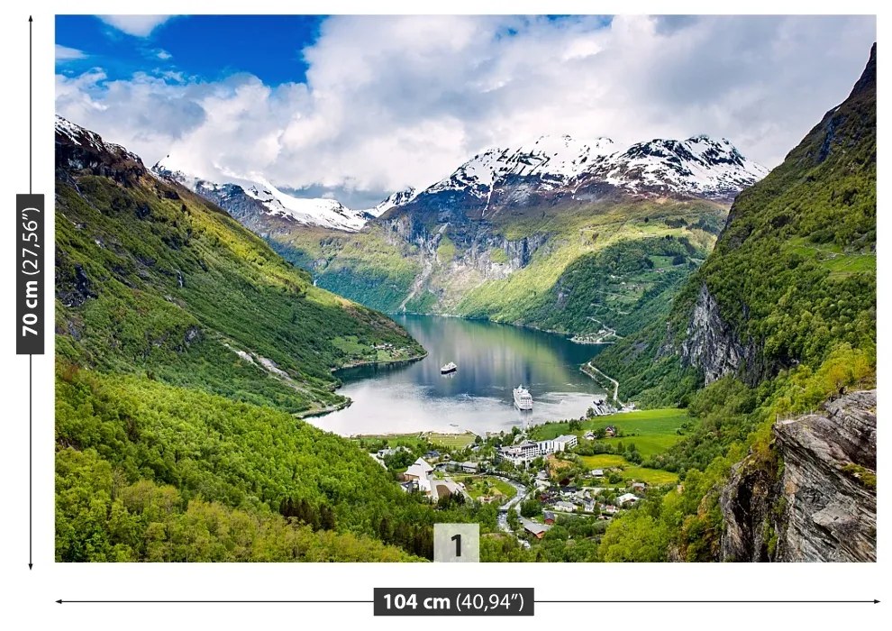 Fototapeta Vliesová Fjord nórska 250x104 cm