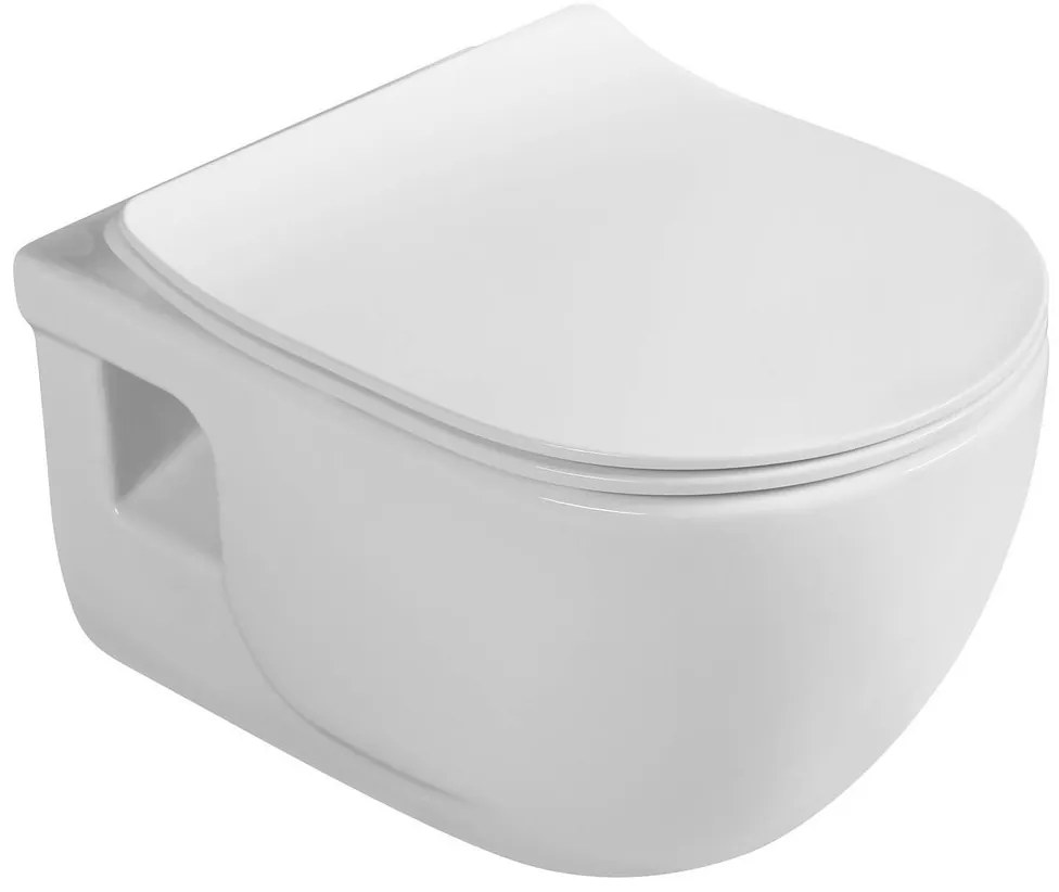 Sapho Sapho, BRILLA závesná WC misa, Rimless, 36,5x53 cm, biela, 100614