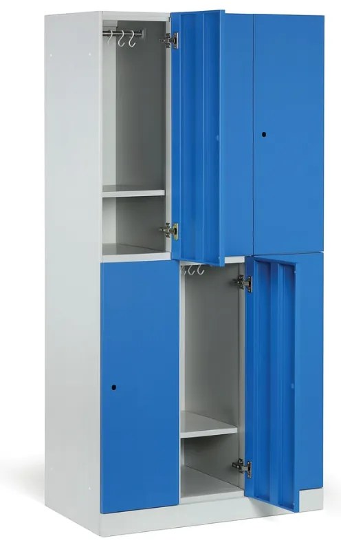 Šatníková skrinka s úložnými boxmi, 6 boxov, 1850 x 900 x 500 mm, demont, zámok s čítačkou RFID kariet, béžové dvere