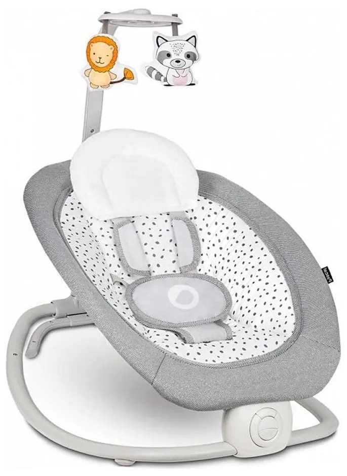 Lionelo - Detská vibrujúca hojdačka s melódiou PASCAL šedá