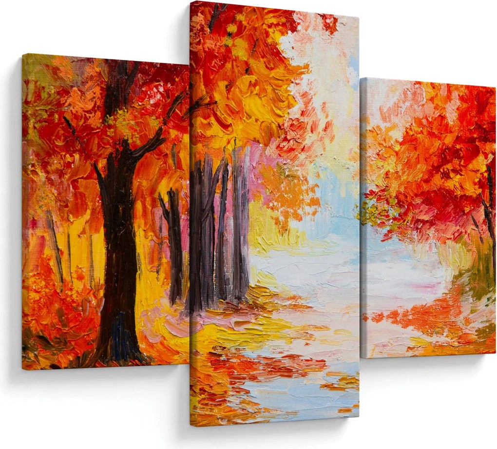 Obraz - Olejomaľba, farebná jeseň (90x60 cm)