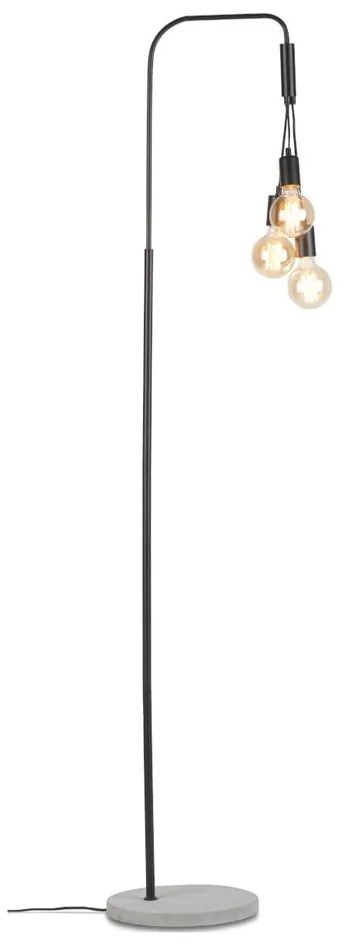 Čierno-sivá stojacia lampa s kovovým tienidlom (výška 190 cm) Oslo – it's about RoMi