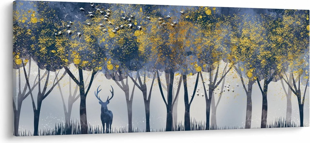Obraz jeleňa v lese (120x50 cm)