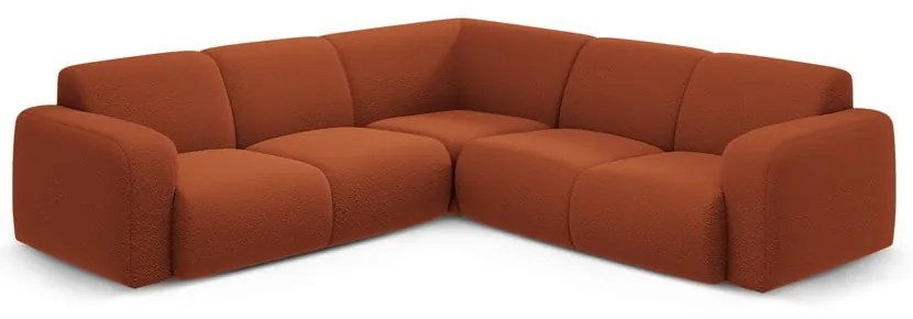 Hnedá rohová pohovka z textílie bouclé (variabilná/do L) Molino – Micadoni Home