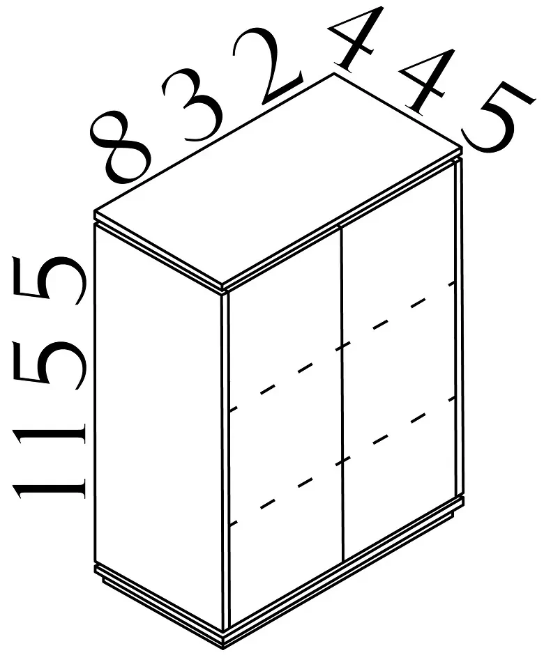 Stredná skriňa Creator 83,2 x 44,5 x 115,5 cm, antracit / biela