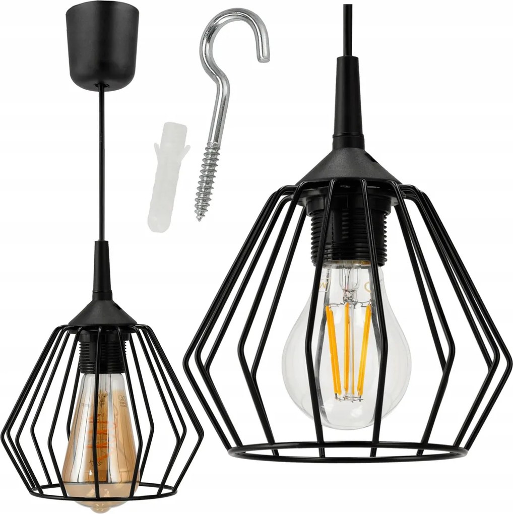 Závesný stropný lumper LED E27 nastaviteľný 0-100 cm hliníkové tienidlo
