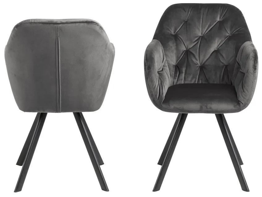 Dizajnová otočná stolička Aletris, tmavosivá