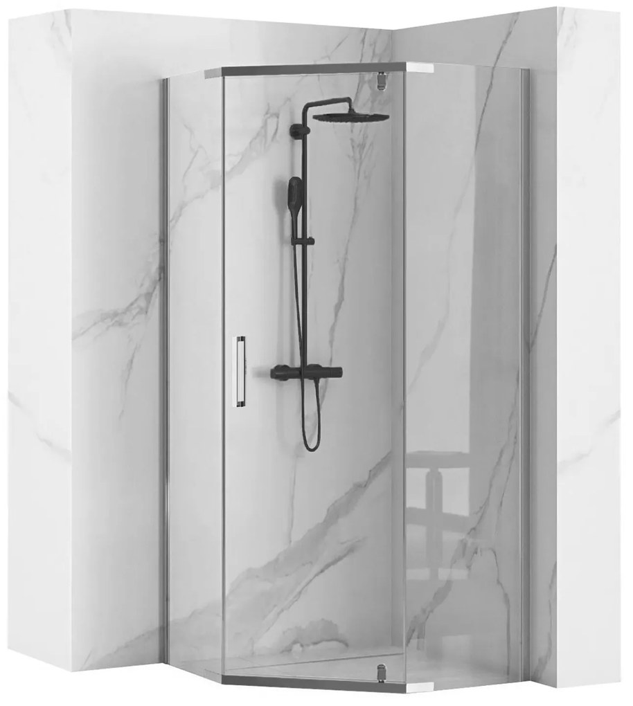 Rea Axin, sprchovací kút 80x80x195 cm + biela sprchová vanička Diamond, KPL-K8778