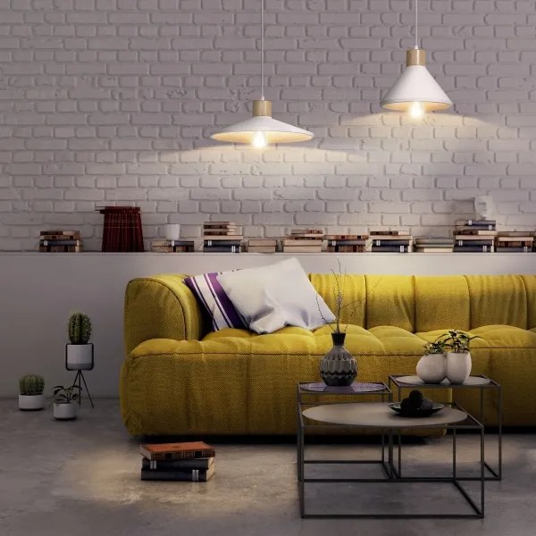 Ledvance - Luster na lanku DECOR PLASTER 1xE27/25W/230V pr. 22 cm sadra biela