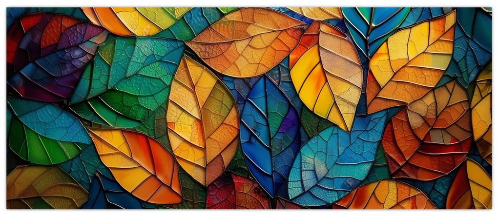 Obraz - Mozaika z listov (120x50 cm)