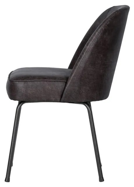 Čierne kožené jedálenské stoličky v súprave 2 ks Vogue – WOOOD