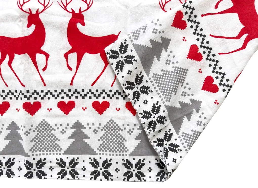 Flanelové obliečky DEER DREAMS biele Rozmer obliečky: 2 ks 70 x 90 cm | 200 x 220 cm