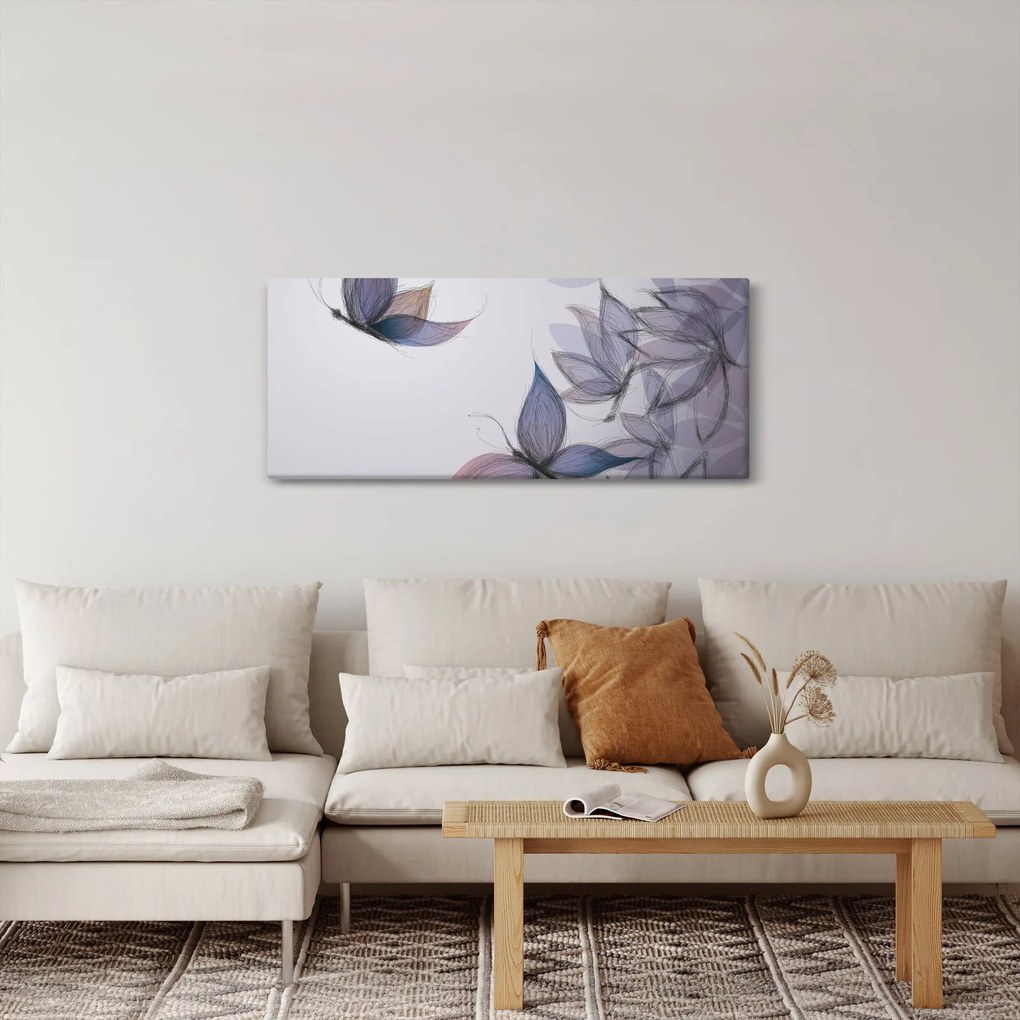 Obraz - Kreslené motýle (120x50 cm)