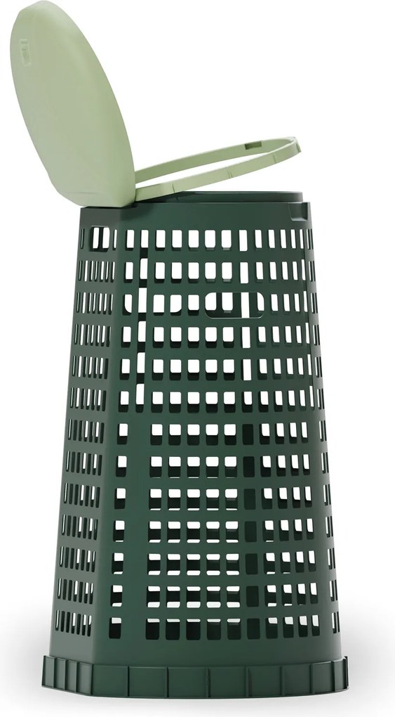 Plastový odpadkový kôš na 120 l vrecia, zelený, zelené veko
