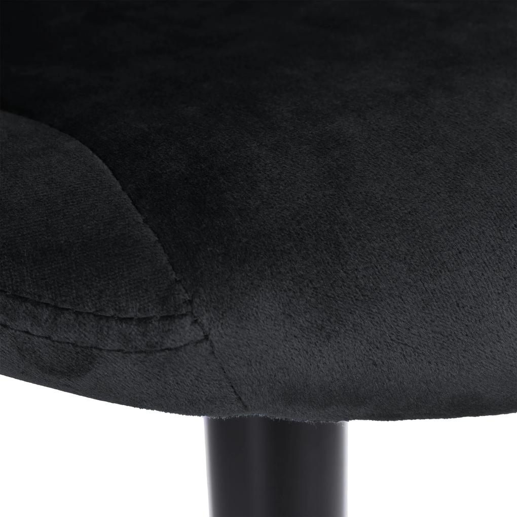 CYDRO BLACK čierna Velvet barová stolička