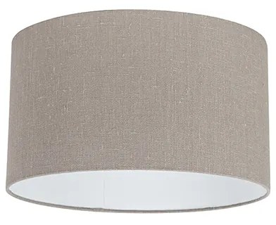 Tienidlo na lampu bavlnené taupe s bielym vnútrom 35/35/20