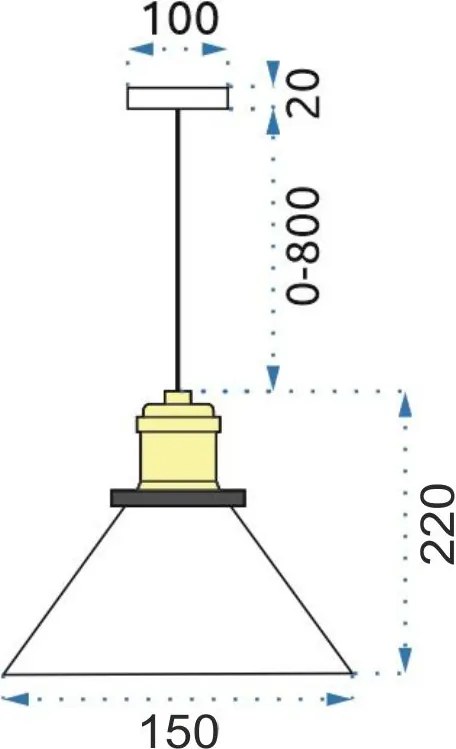Toolight - Závesné svietidlo Verto D APP048-1CP, čierna-hnedá, OSW-00140