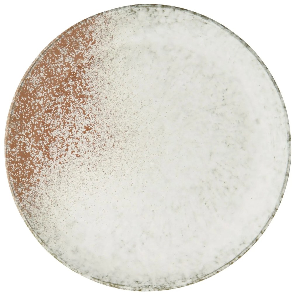 MADAM STOLTZ Keramický tanier White/Orange 27 cm