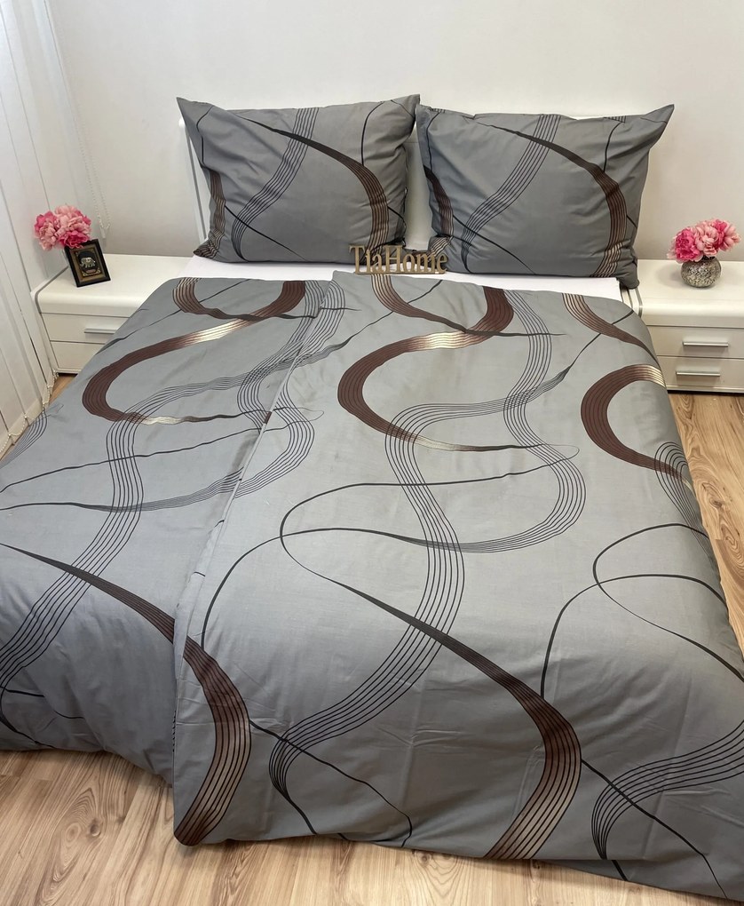 Obliečky bavlnené Gold Ribbon 200x140cm+90x70cm TiaHome