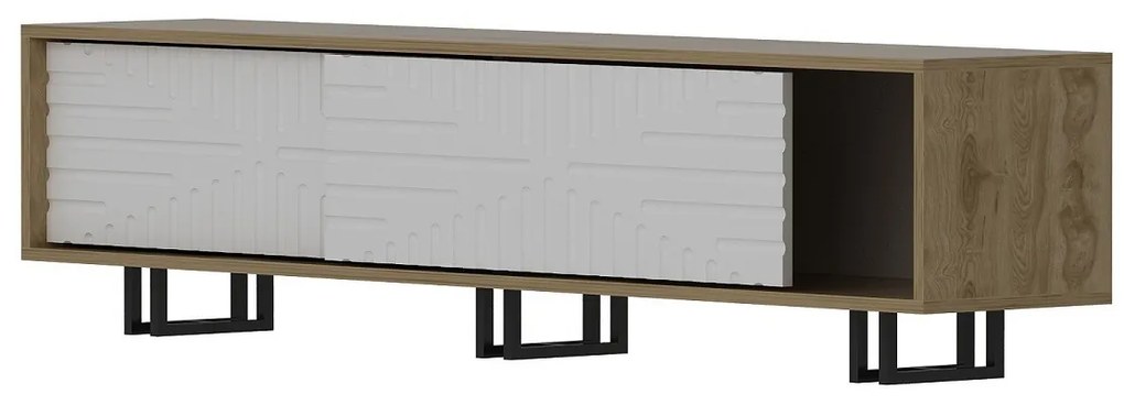 Dizajnový TV stolík Barid 180 cm dub biely