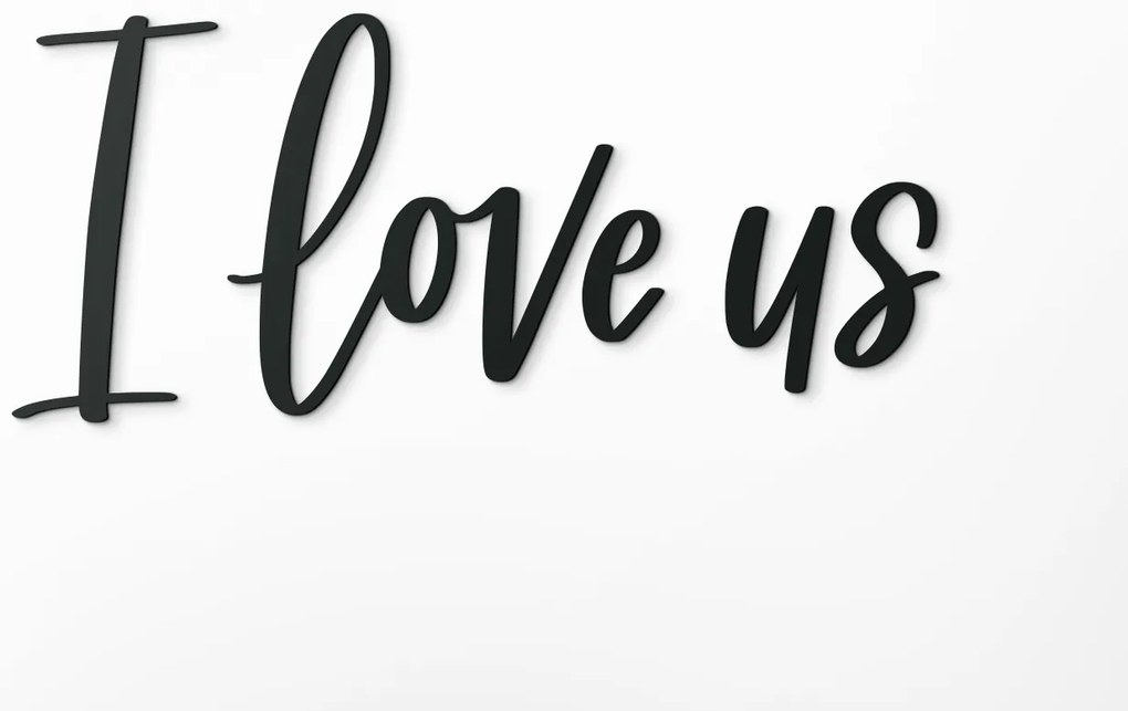 drevko Drevený nápis I love us Rozmer obrazu: 19 x 43 cm, Farba dekorácie: Čierna