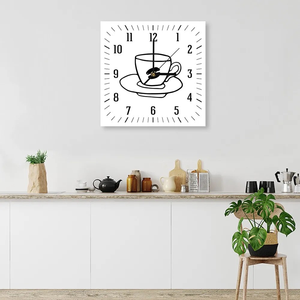 Gario Hodiny na stenu Čas na kávu Rozmery: 80 x 80 cm