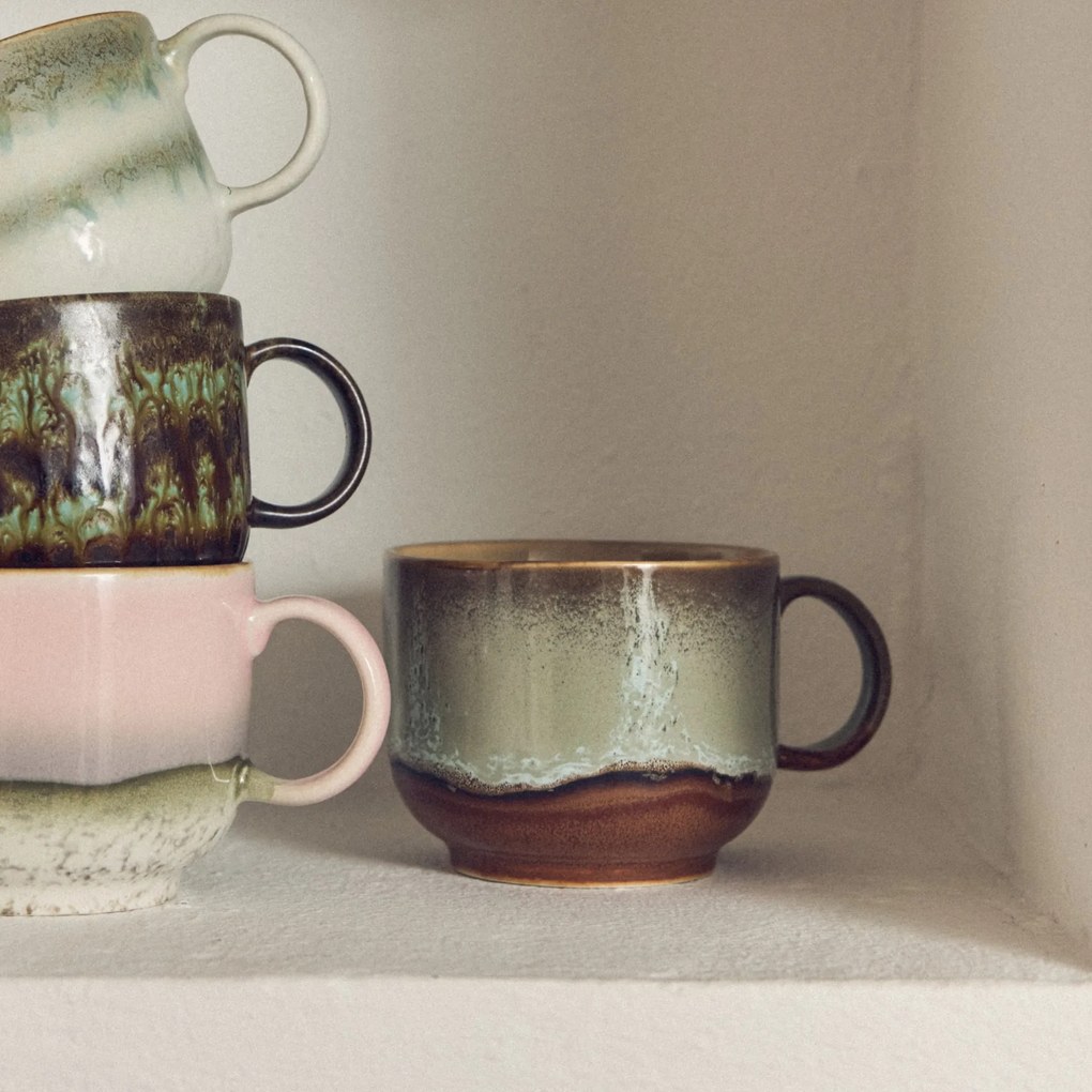 HK living Kameninový hrnek Tea cup 70's Echo 425 ml