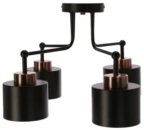 Prisadený luster OLENA 4xE27/60W/230V čierna