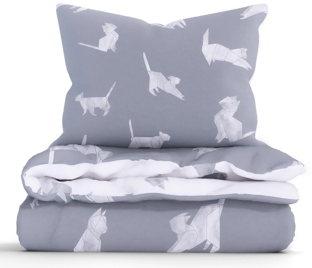 Bavlnené obliečky Renforcé – Mačky origami