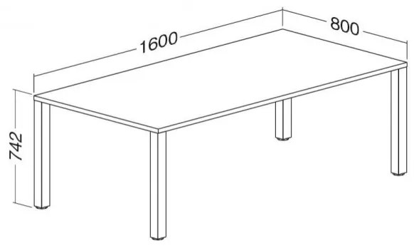 Stôl ProOffice B 80 x 160 cm