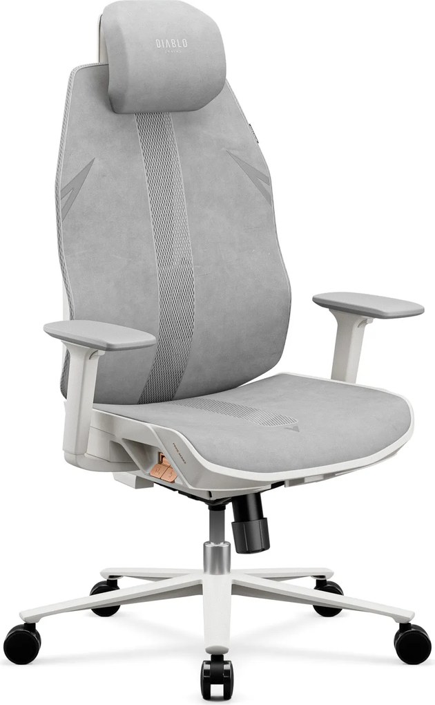Ergonomická kancelárska stolička, svetlosivá: Diablo V-Flash Light Grey