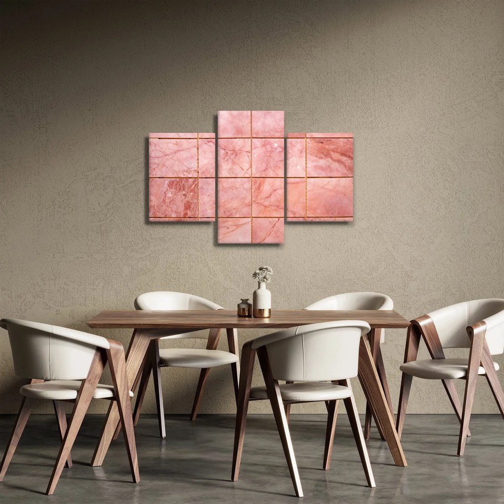 Obraz - Ružové, mramorované dlaždice (90x60 cm)