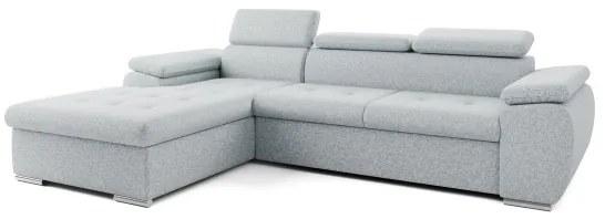 Rozkladacia rohová sedacia súprava do L s úložným priestorom PADUA sivá ľavá