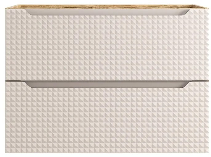 Závesná skrinka Luxor Beige Smile I s doskou a umývadlom 60 cm béžová/dub olejovaný