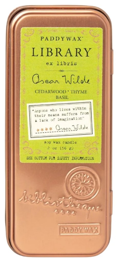 Paddywax Vonná sviečka v plechovej dóze Library / Oscar Wilde – 56 g
