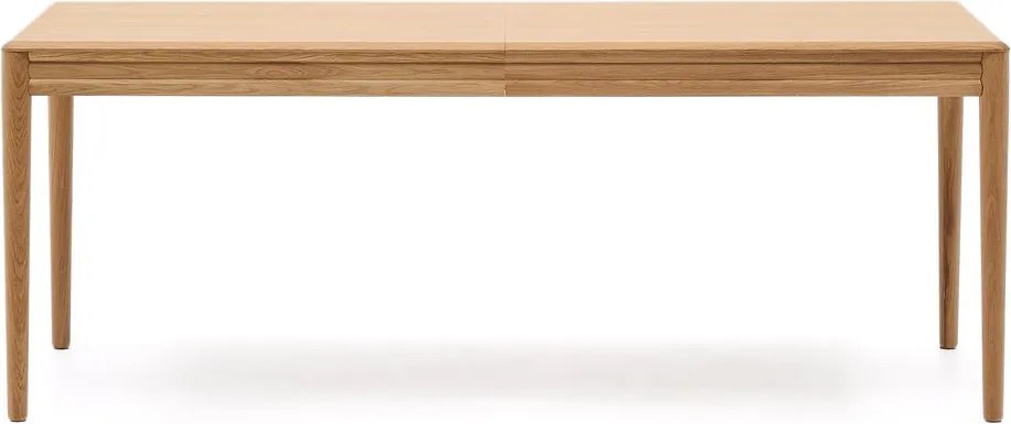 Rozkladací jedálenský stôl s prídavnou doskou v dekore duba 90x200 cm Lenon – Kave Home