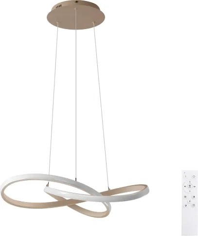 Brilagi - LED stmievateľný luster na lane INFINITY LED/55W/230V 50x50 cm béžový + diaľkové ovládanie