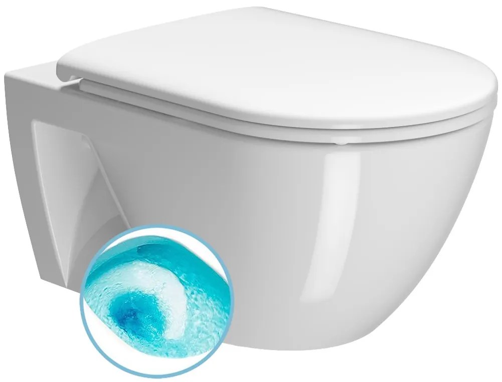GSI GSI, PURA ECO závesná WC misa, Swirlflush, 55x36 cm, biela ExtraGlaze, 880711