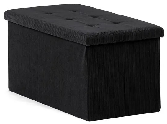 Autronic BONTEC Taburet s úložným priestorom, čierna, menčestrová látka, TAB-472 BK6 Farba: Zelená