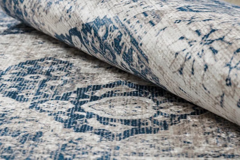 Dywany Łuszczów, Kusový koberec ANDRE Rosette 1819C, 160x220, modrá, chodba / predsieň