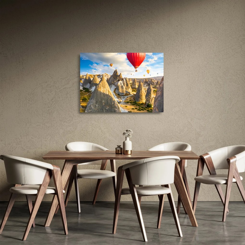 Sklenený obraz - Teplovzdušné balóny (70x50 cm)
