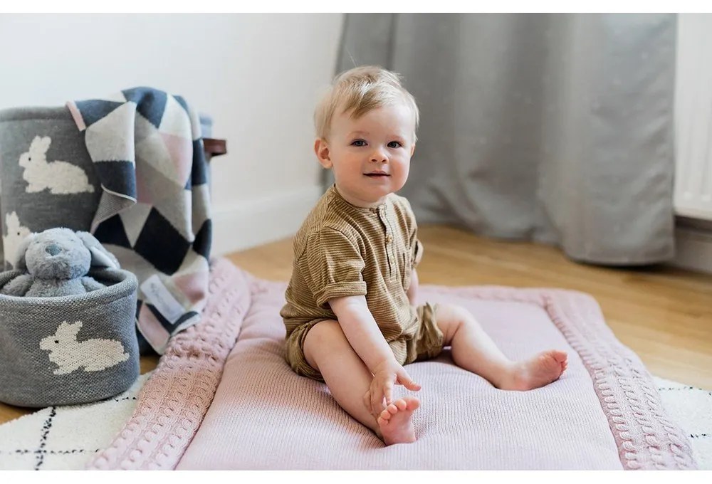 Ružová bavlnená hracia podložka Kindsgut Mat, 70 x 90 cm