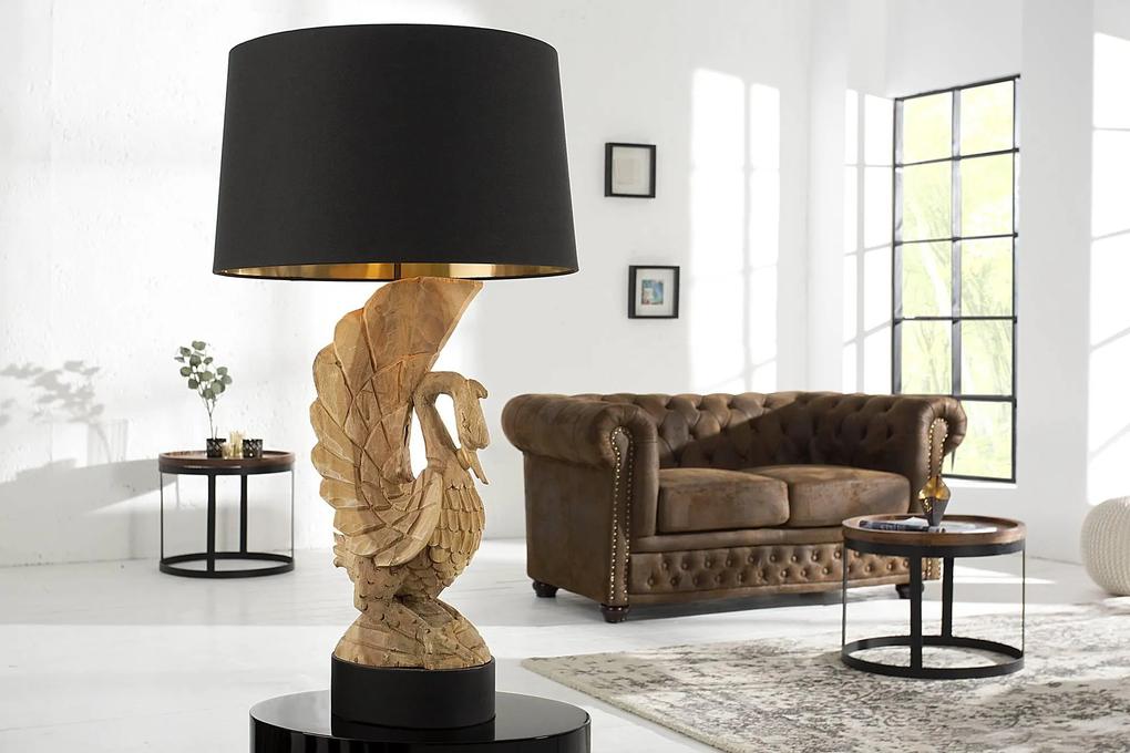 Exkluzívna stolná lampa labuť z agátového dreva | BIANO