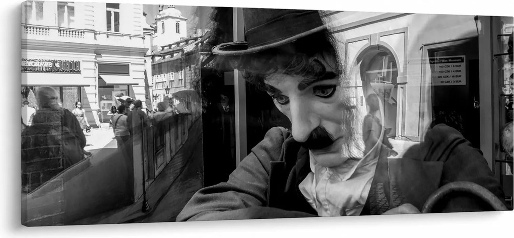 Obraz - Charles Chaplin v Prahe (120x50 cm)